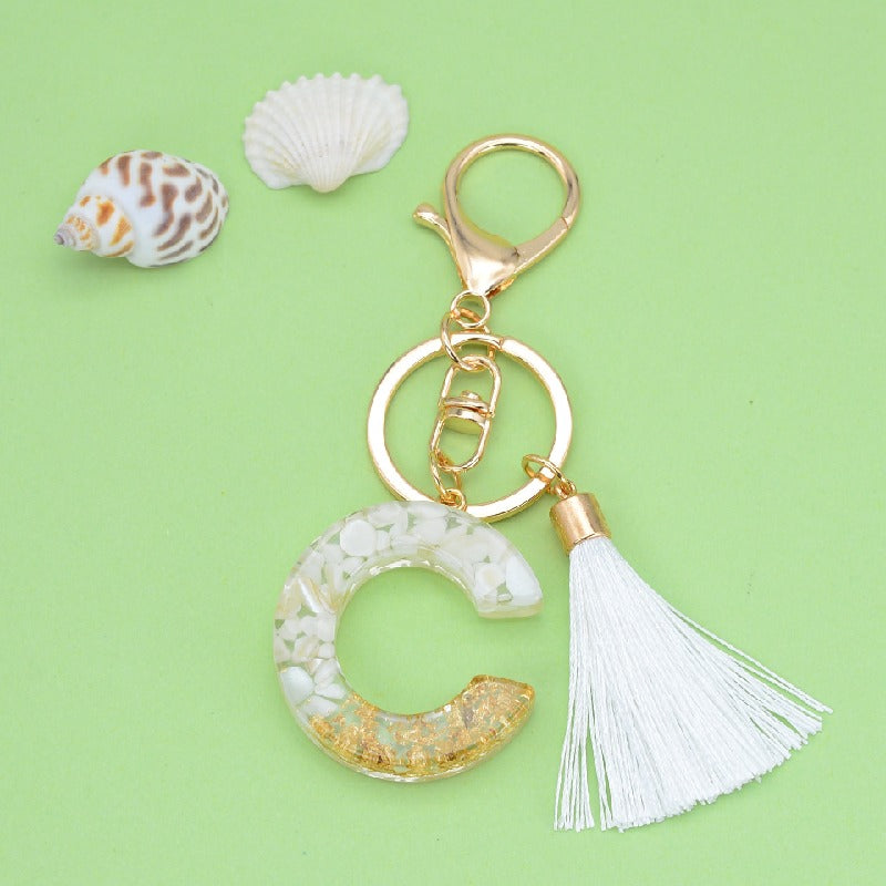 Tassel Letter Keychain A to Z Resin Initial Charm 4