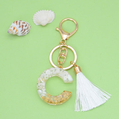 Tassel Letter Keychain A to Z Resin Initial Charm 4