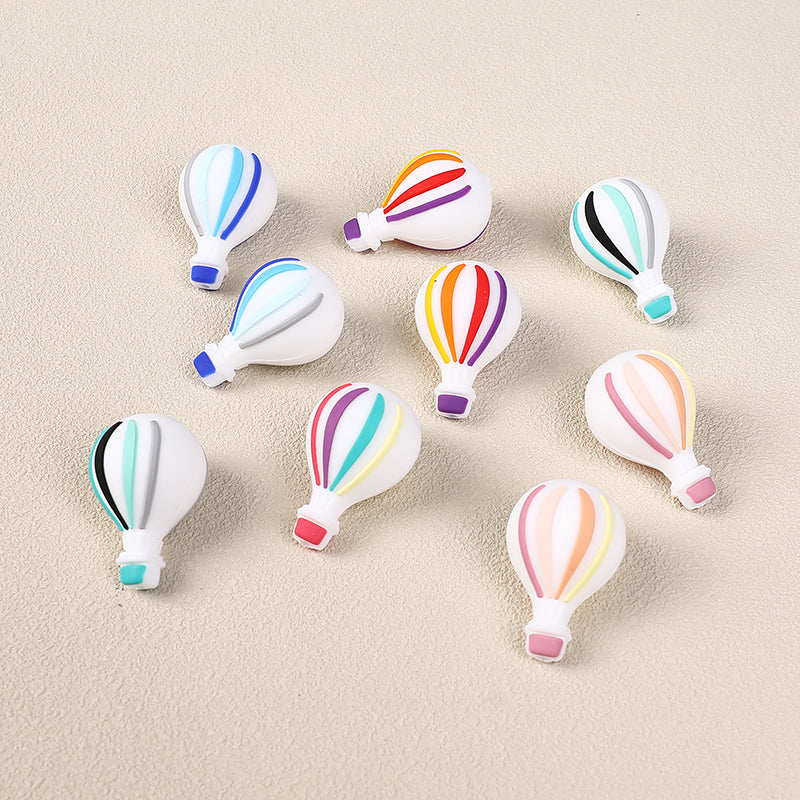 20Pcs Silicone 3D Focal Beads Hot Air Balloon Layered Wings 3