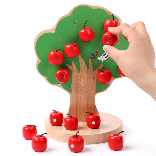 Wooden Magnetic Apple Tree Montessori Toys for Kids