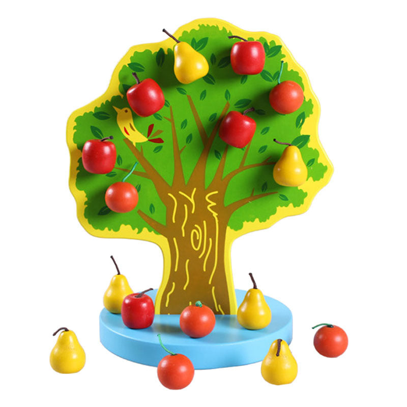 Wooden Magnetic Apple Tree Montessori Toys for Kids 4