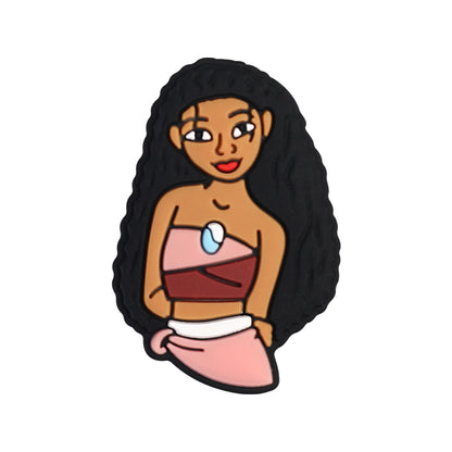 20Pcs Silicone Focal Beads Princess Red Hair Yellow Gloves Holding Hand 14