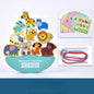 Wooden Building Blocks Animal Vegetable Fruit Balance Stacking Toy 6