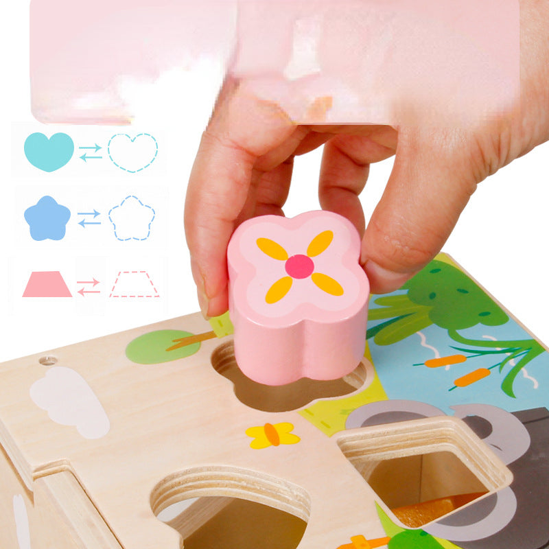 Wooden Montessori Toys Shaped Paired Building Blocks 15cm 5
