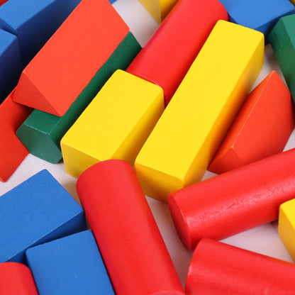 Wooden Geometric Staircase Building Blocks Educational Toy 2