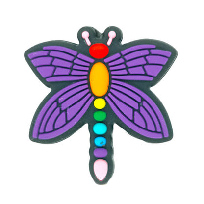 Silicone Focal Beads Blue Purple Colored Tail Dragonfly Side Profile 3
