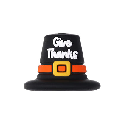 20Pcs Silicone 3D Focal Beads Thanksgiving Theme Turkey Pumpkin Hat Designs 12