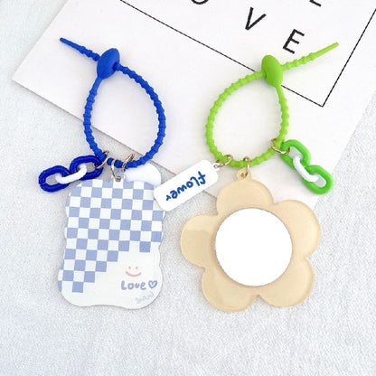 Acrylic Cartoon Bear Mirror Keychain Cute Charm Accessory 4