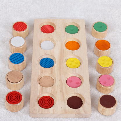 Wooden Montessori Toys Touchpad Color Pairing Educational Toy 2