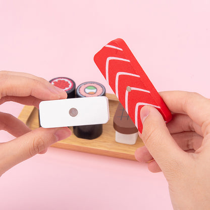 Wooden Pretend Play Magnetic Sushi Toy for Kids 4