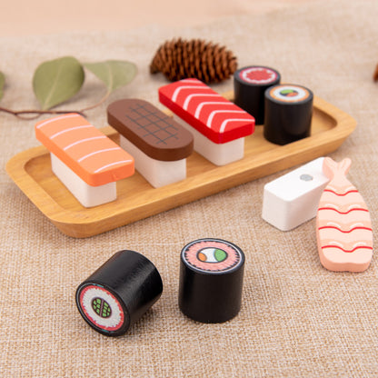 Wooden Pretend Play Magnetic Sushi Toy for Kids 2
