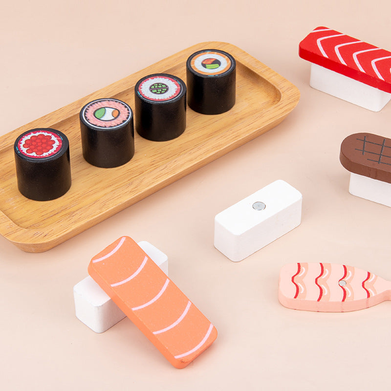 Wooden Pretend Play Magnetic Sushi Toy for Kids 5