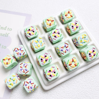 10pcs 16mm Cube Donut Acrylic Beads DIY Bracelet Making 15