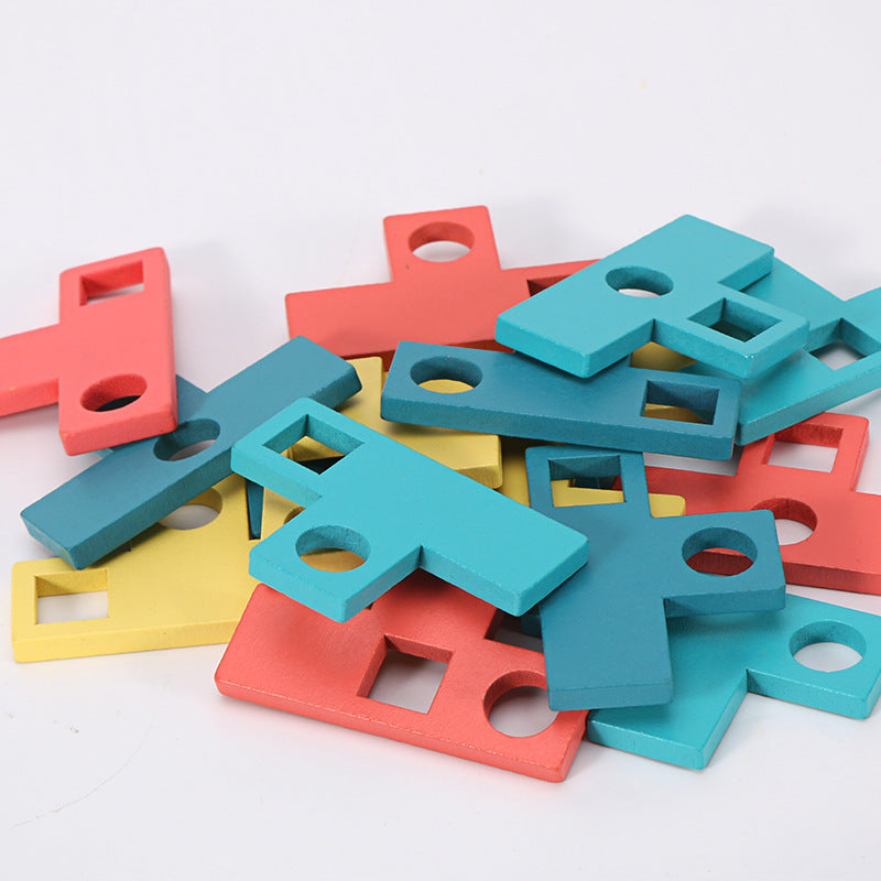 Children's Wooden Puzzle Shape Matching Educational Toy 19.5x18x4.5cm 2