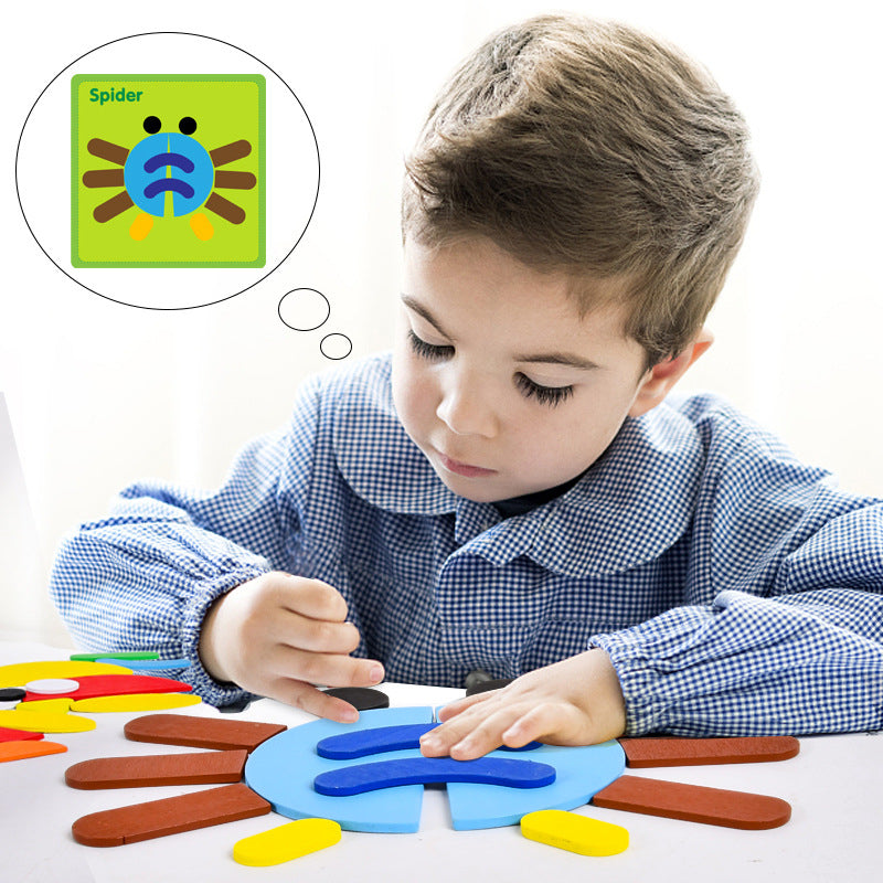 Wooden Geometric Montessori Puzzle Educational Toy for Kids 2