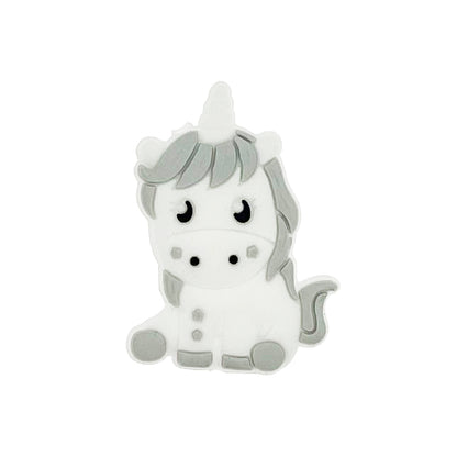 20pcs Silicone Focal Beads Cartoon Unicorn Sitting Pose 5