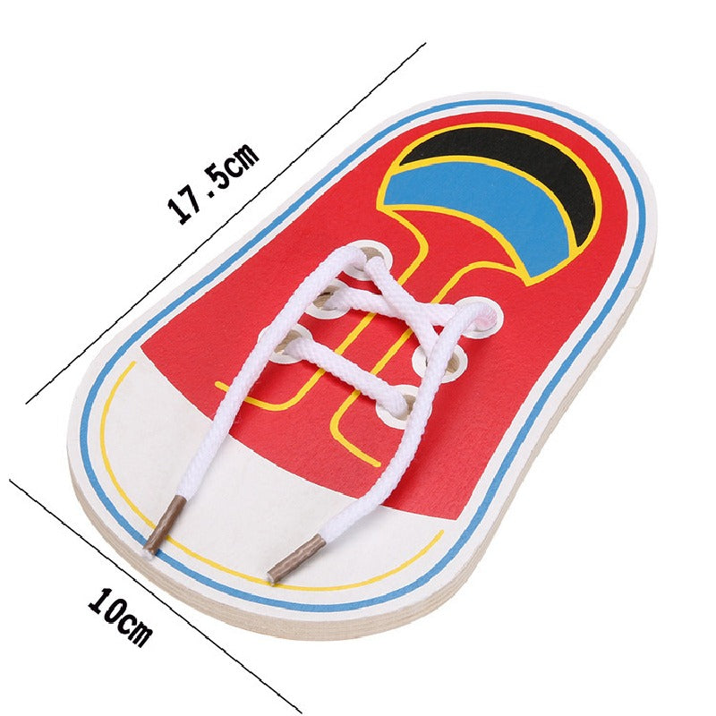 Wooden Montessori Toys Practice Tying Shoelaces Learning Toy