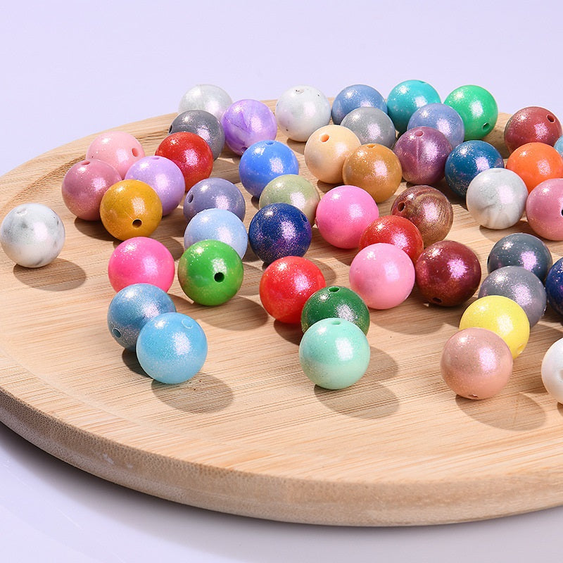 50pcs 15mm Color Changing Silicone Beads Glossy Finish 5