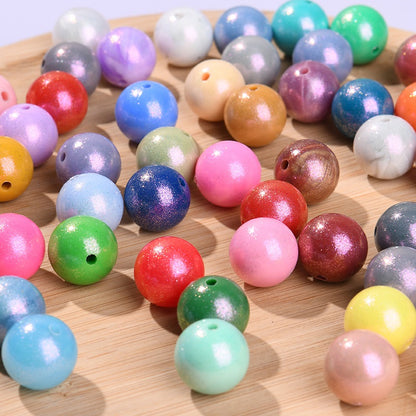 50pcs 15mm Color Changing Silicone Beads Glossy Finish 6