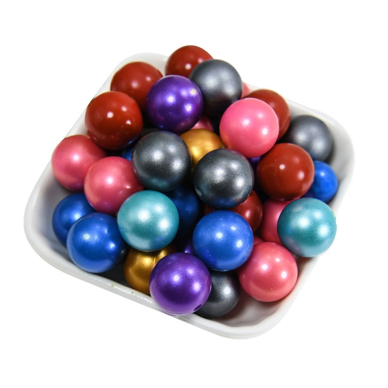 50pcs 15mm Metallic Silicone Beads For DIY Bracelet Keychain Jewelry 5
