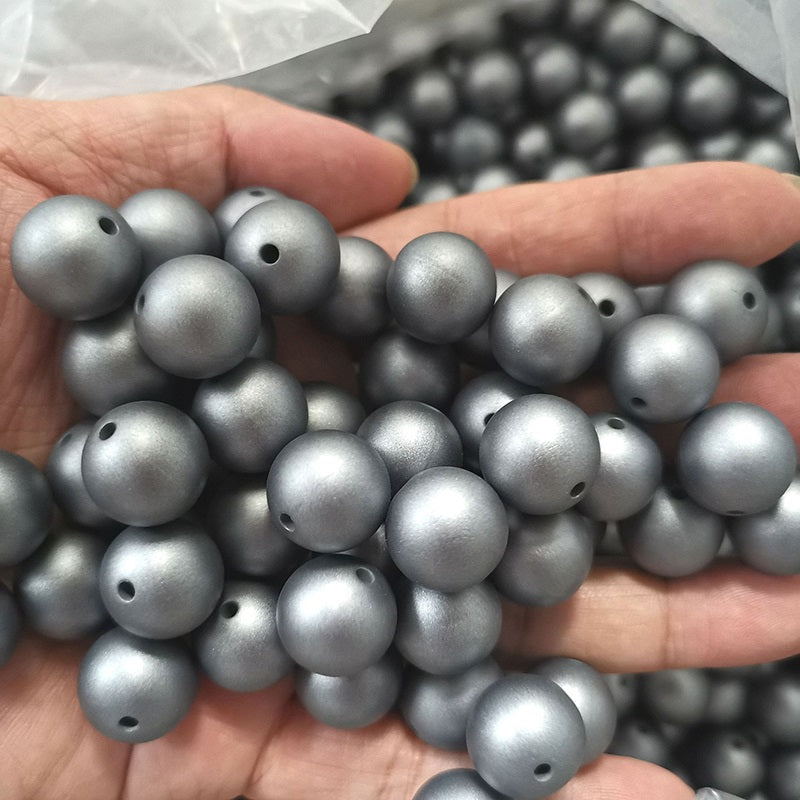 50pcs 15mm Metallic Silicone Beads For DIY Bracelet Keychain Jewelry 4