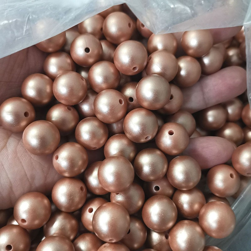 50pcs 15mm Metallic Silicone Beads For DIY Bracelet Keychain Jewelry 3