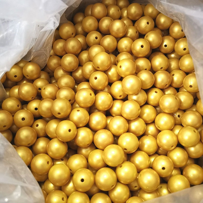50pcs 15mm Metallic Silicone Beads For DIY Bracelet Keychain Jewelry 6