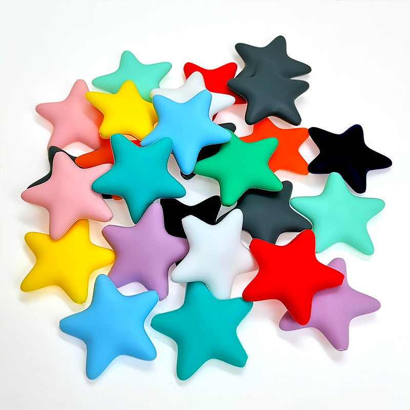 45mm Star Silicone Beads 50pcs