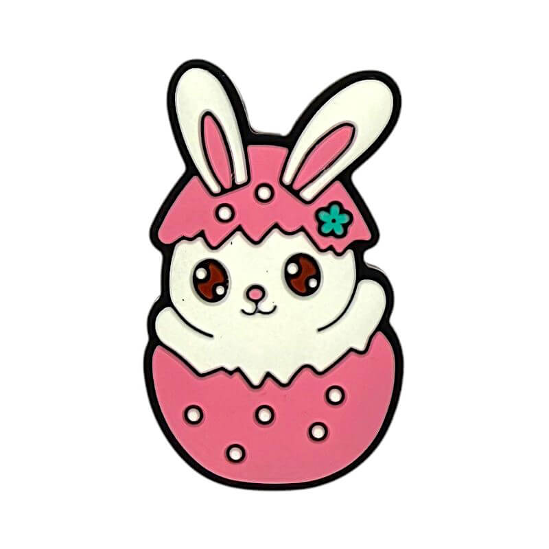 Silicone Focal Beads Easter Pink Shattered Rabbit Shell