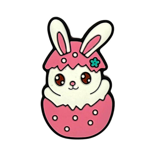 Silicone Focal Beads Easter Pink Shattered Rabbit Shell