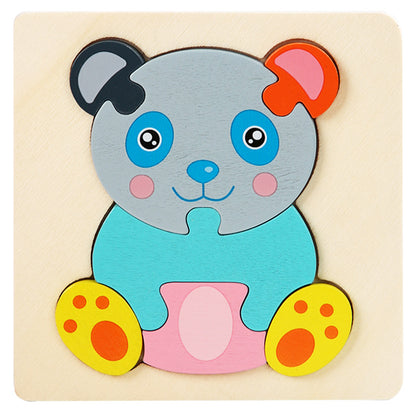 Wooden Animal Puzzle Montessori Toys Early Education for Kids 22