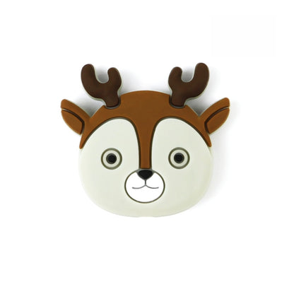 Silicone Focal Beads Cartoon Colorful Deer with Antlers 10