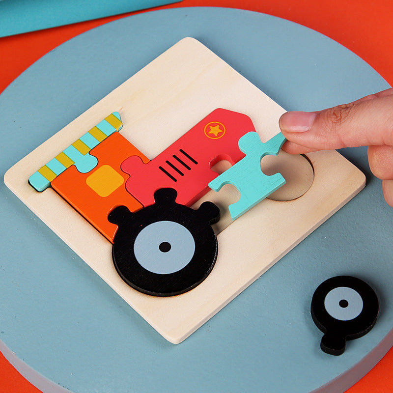 Wooden Animal Puzzle Montessori Toys Early Education for Kids 7