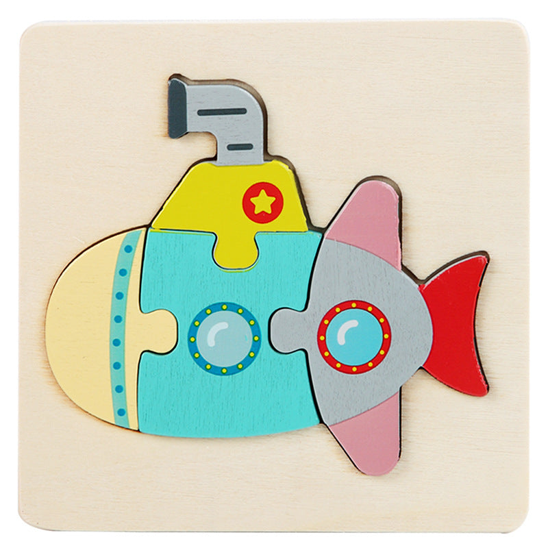 Wooden Animal Puzzle Montessori Toys Early Education for Kids 5