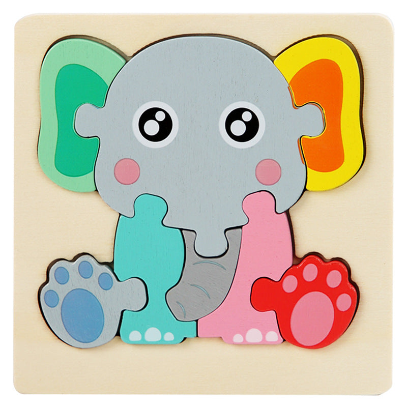 Wooden Animal Puzzle Montessori Toys Early Education for Kids 23