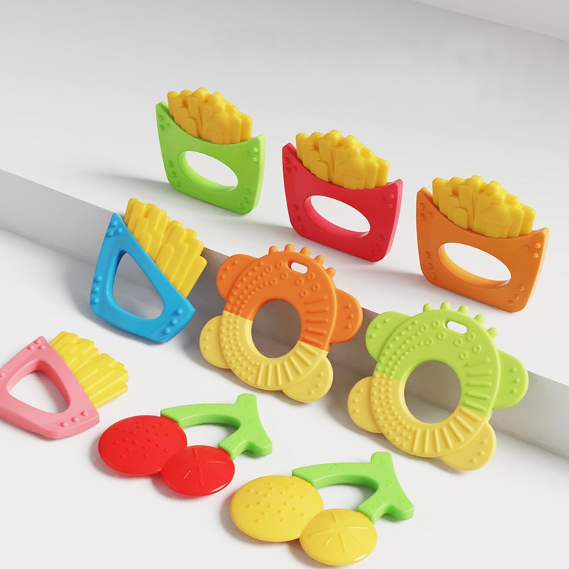 Silicone Fries Cartoon Snacks Baby Teething Toy for Infant