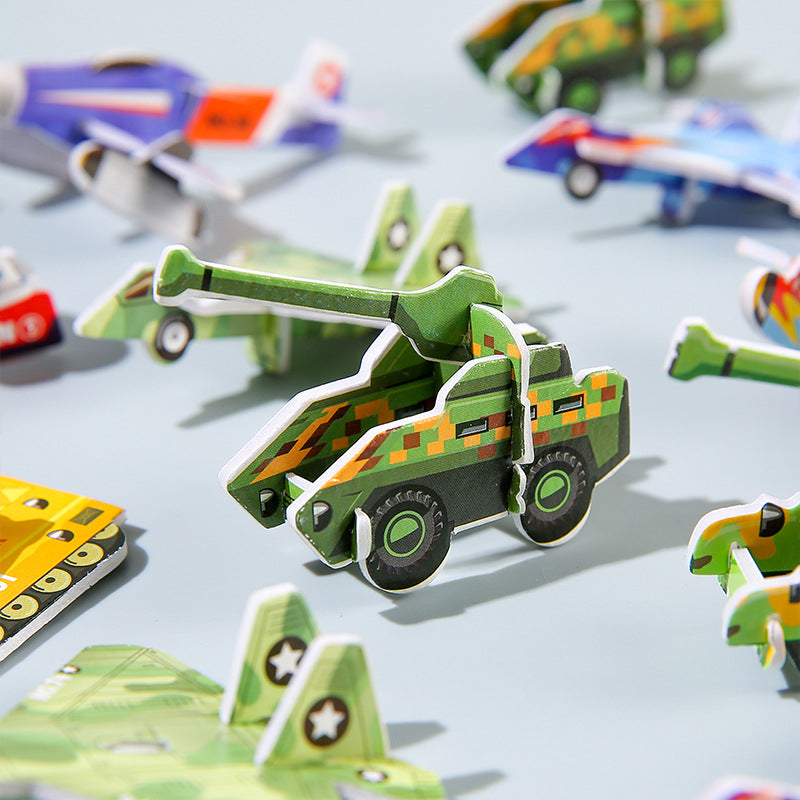 Military Vehicle 3D Puzzle Toy Paper Craft Educational Set 10pcs 3