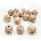 16mm Beech Octagonal Wooden Beads Engraved Butterfly