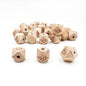 16mm Beech Octagonal Wooden Beads Engraved Girl