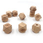 50pcs 16mm Engraved Octagonal Wooden Beads Double Sides Carved DIY Craft