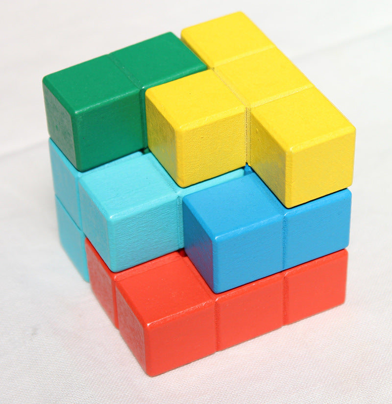 Wooden Building Blocks 3D Puzzle Educational Toy for Kids 3