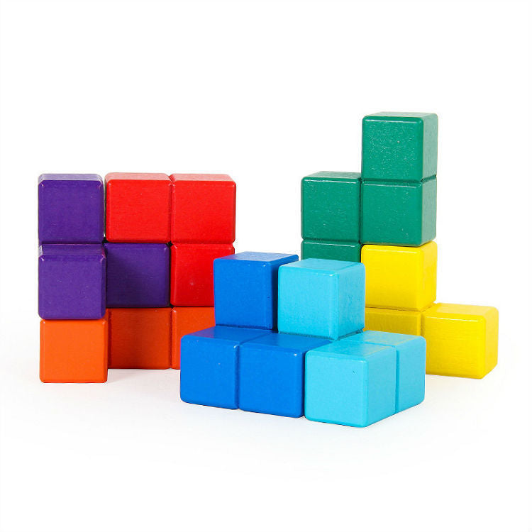 Wooden Building Blocks 3D Puzzle Educational Toy for Kids