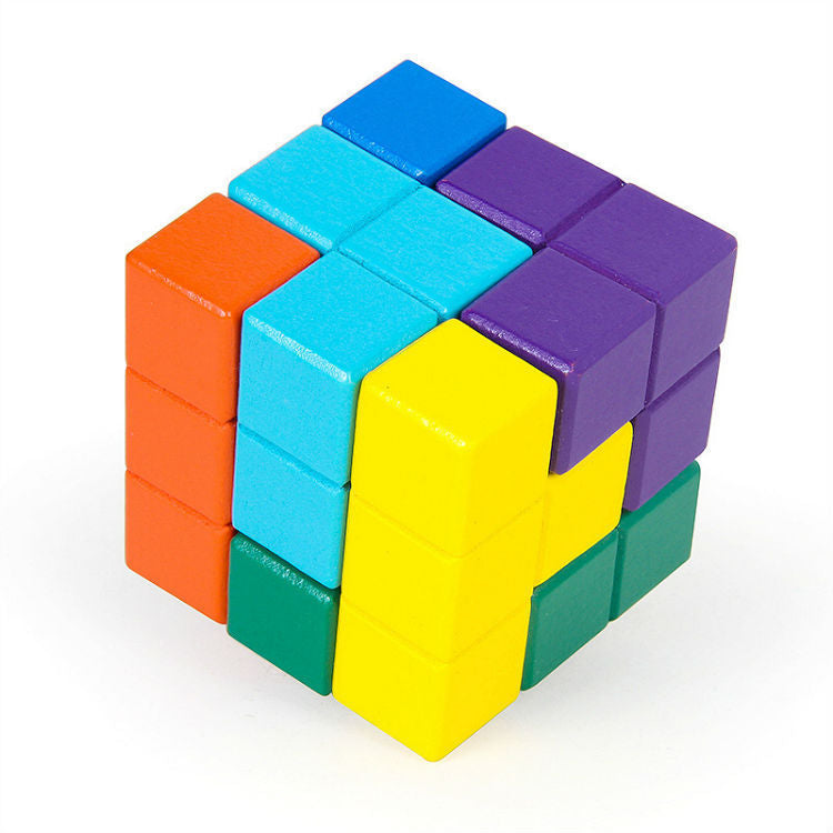 Wooden Building Blocks 3D Puzzle Educational Toy for Kids 5