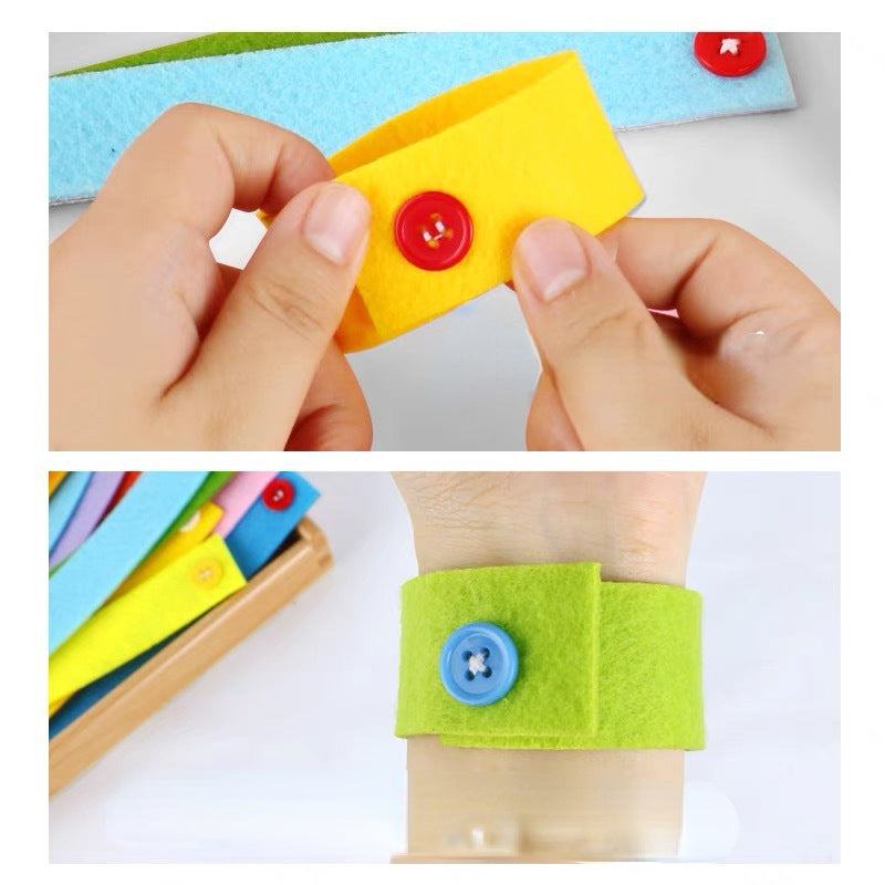 Felt Montessori Toys Button Bracelet Fine Motor Skills 21x3cm 3