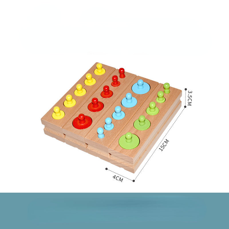 Wooden Knobbed Cylinder Montessori Toys Sorting Toy