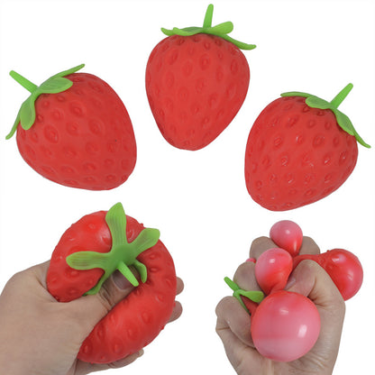 TPR Strawberry Squeeze Sensory Stress Ball Toy 5.5 × 8cm 4