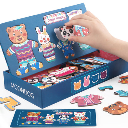 Wooden Magnetic Animal Matching Puzzle Educational Toy 2