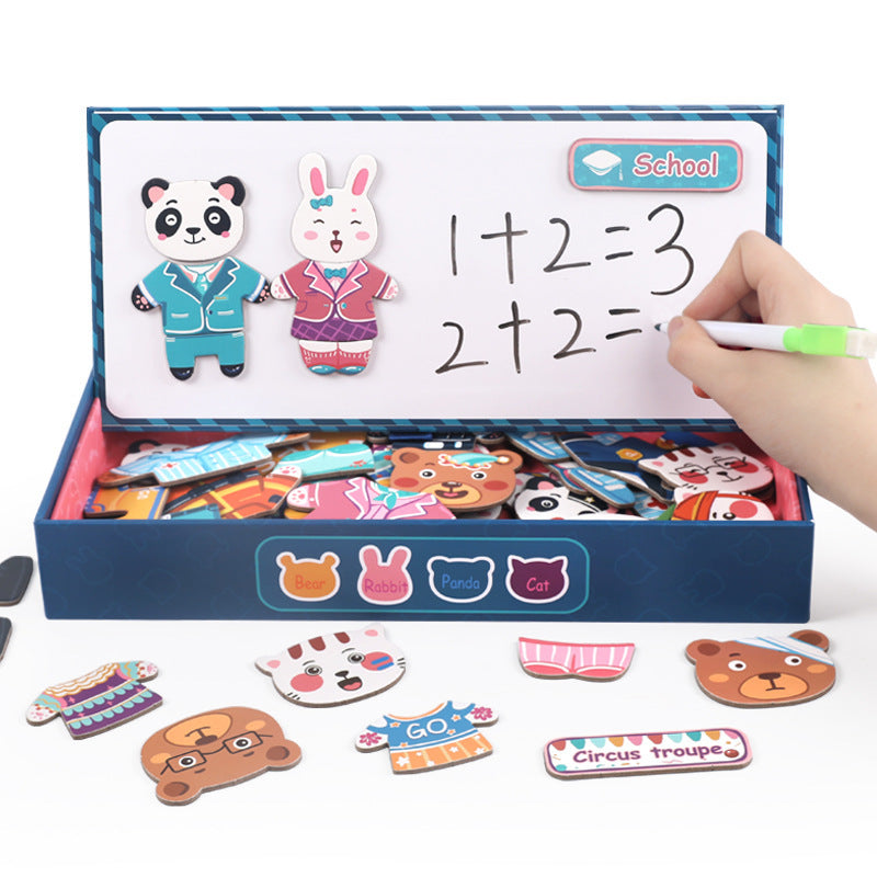 Wooden Magnetic Animal Matching Puzzle Educational Toy 3