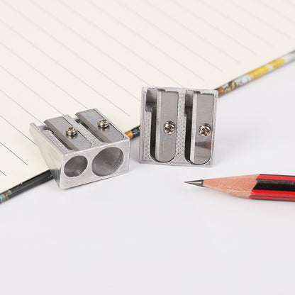 Aluminum Alloy Double Hole Manual Pencil Sharpener 12 Pack 4
