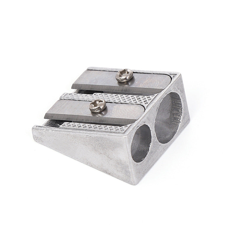 Aluminum Alloy Double Hole Manual Pencil Sharpener 12 Pack 5